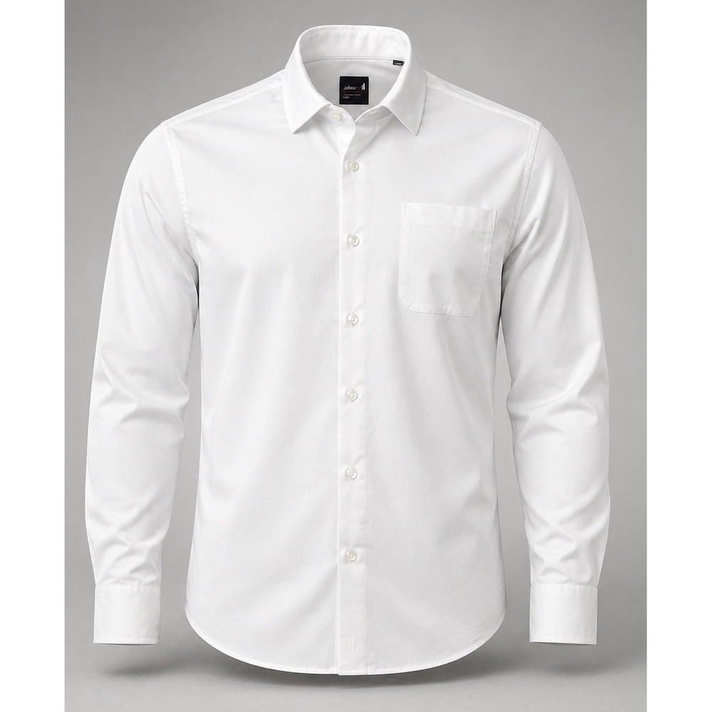 johnnie O Mens Large Tradd Performance Shirt White Stretch Button Up Golf Casual